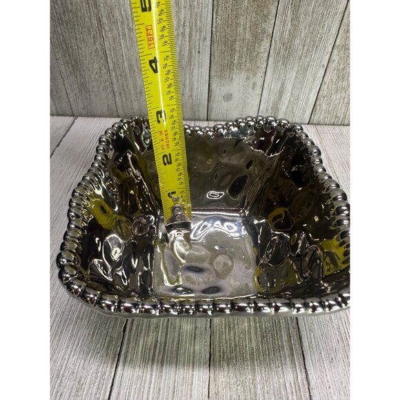 Pampa Bay Verona Square Salad Serving Bowl Medium Silver 4.5''x4.5'' - Picture 9 of 9